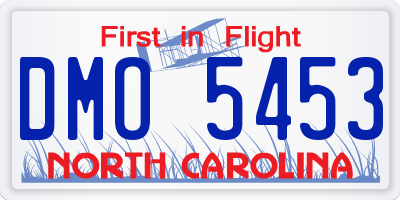 NC license plate DMO5453