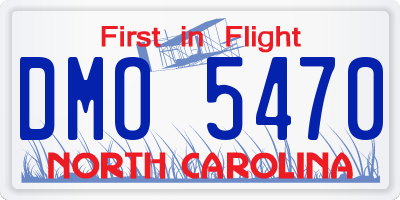 NC license plate DMO5470