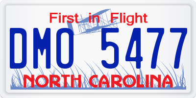 NC license plate DMO5477