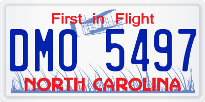 NC license plate DMO5497