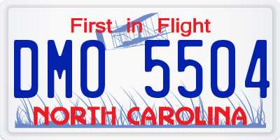 NC license plate DMO5504