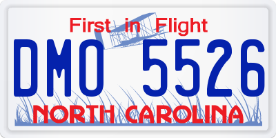 NC license plate DMO5526