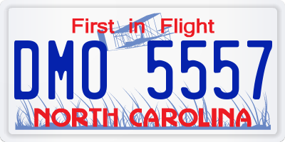 NC license plate DMO5557