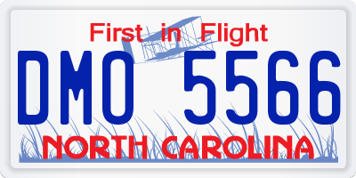 NC license plate DMO5566