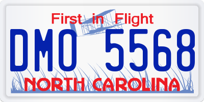 NC license plate DMO5568