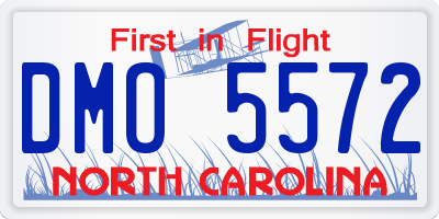 NC license plate DMO5572