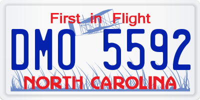 NC license plate DMO5592