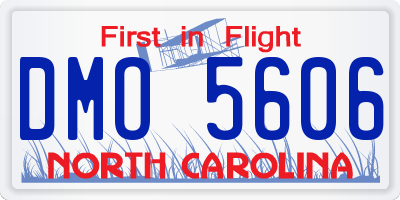 NC license plate DMO5606
