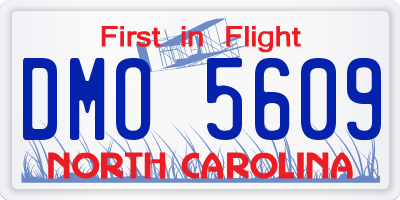 NC license plate DMO5609