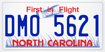NC license plate DMO5621