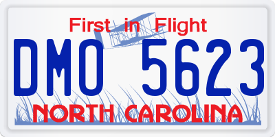 NC license plate DMO5623