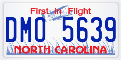 NC license plate DMO5639