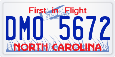 NC license plate DMO5672