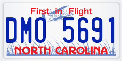 NC license plate DMO5691
