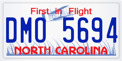 NC license plate DMO5694
