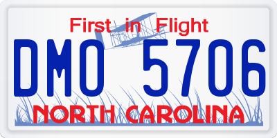 NC license plate DMO5706