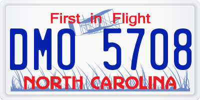 NC license plate DMO5708
