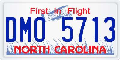 NC license plate DMO5713