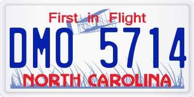 NC license plate DMO5714
