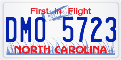 NC license plate DMO5723