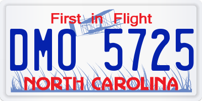 NC license plate DMO5725