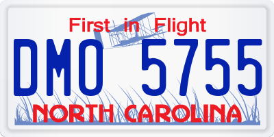 NC license plate DMO5755