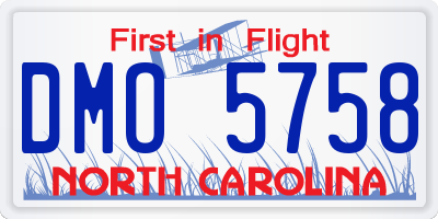 NC license plate DMO5758