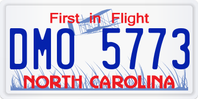 NC license plate DMO5773