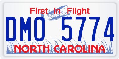 NC license plate DMO5774