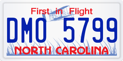 NC license plate DMO5799