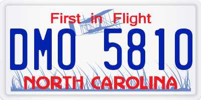 NC license plate DMO5810