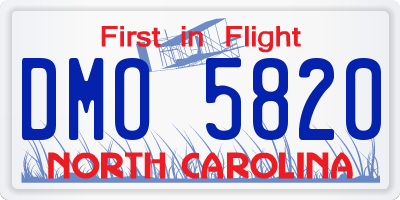NC license plate DMO5820