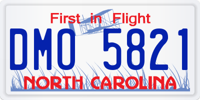 NC license plate DMO5821