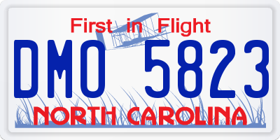 NC license plate DMO5823