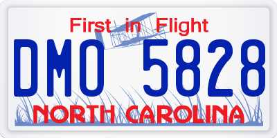 NC license plate DMO5828