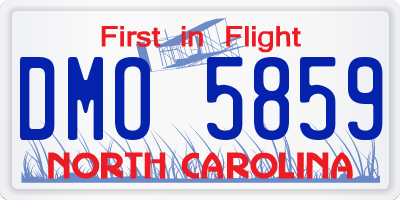 NC license plate DMO5859