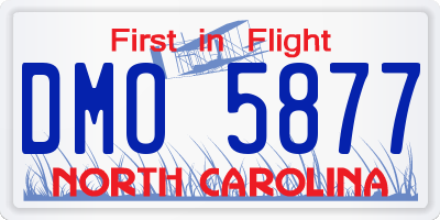 NC license plate DMO5877