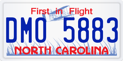 NC license plate DMO5883