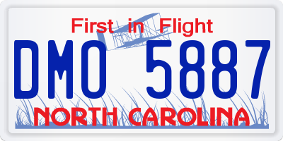 NC license plate DMO5887