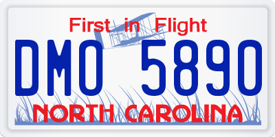 NC license plate DMO5890
