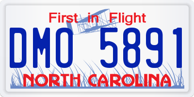 NC license plate DMO5891