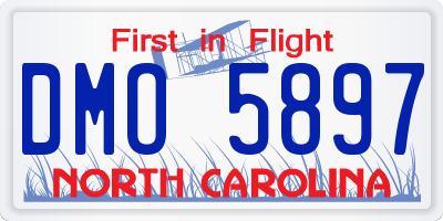 NC license plate DMO5897