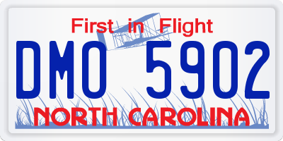 NC license plate DMO5902