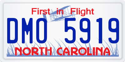NC license plate DMO5919