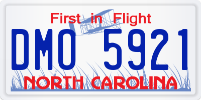 NC license plate DMO5921