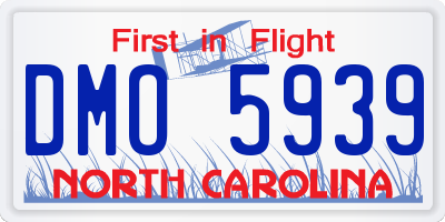 NC license plate DMO5939