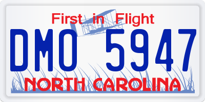 NC license plate DMO5947