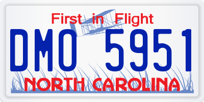 NC license plate DMO5951