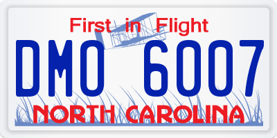 NC license plate DMO6007