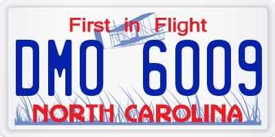 NC license plate DMO6009